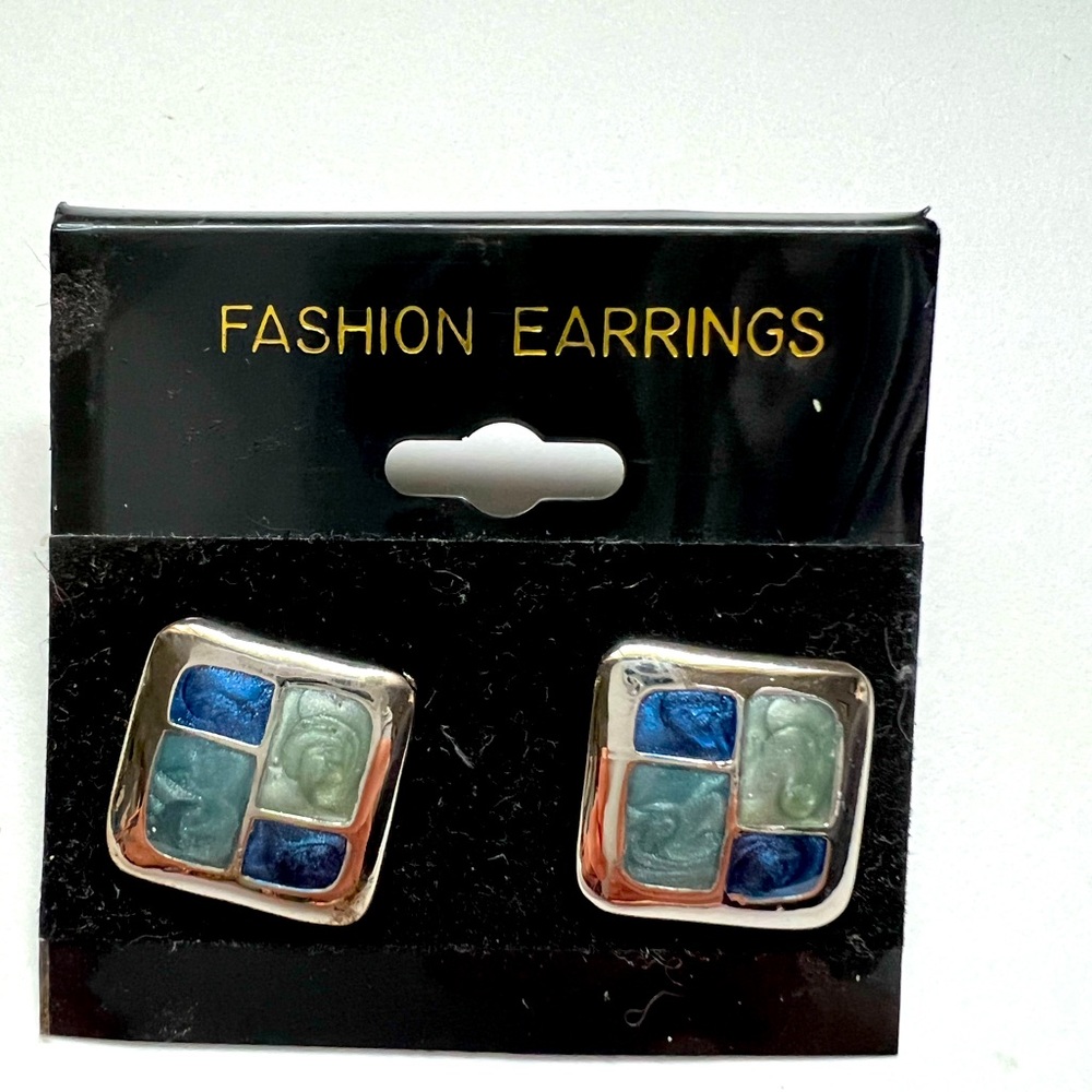 Blue silver earrings!
